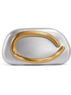 Women's Leather Silver Acrylic Clutch Chain Handle Formal Evening Purse Bag